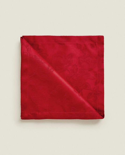 PACK OF CHRISTMAS FLORAL JACQUARD NAPKINS (PACK OF 2)