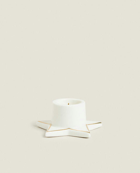 CANDELABRO PEQUEÑO DE NAVIDAD CON ESTRELLA Y BORDE