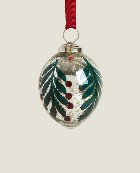 DECORACIÓN NAVIDEÑA DE FLORES DE VIDRIO MERCURIZADO