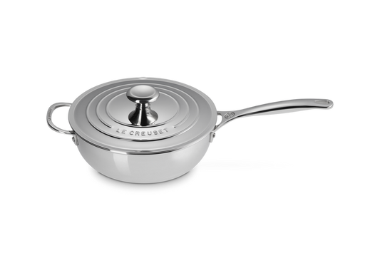 Signature Stainless Steel Non-Stick Chef's Pan with Lid and Helper Handle