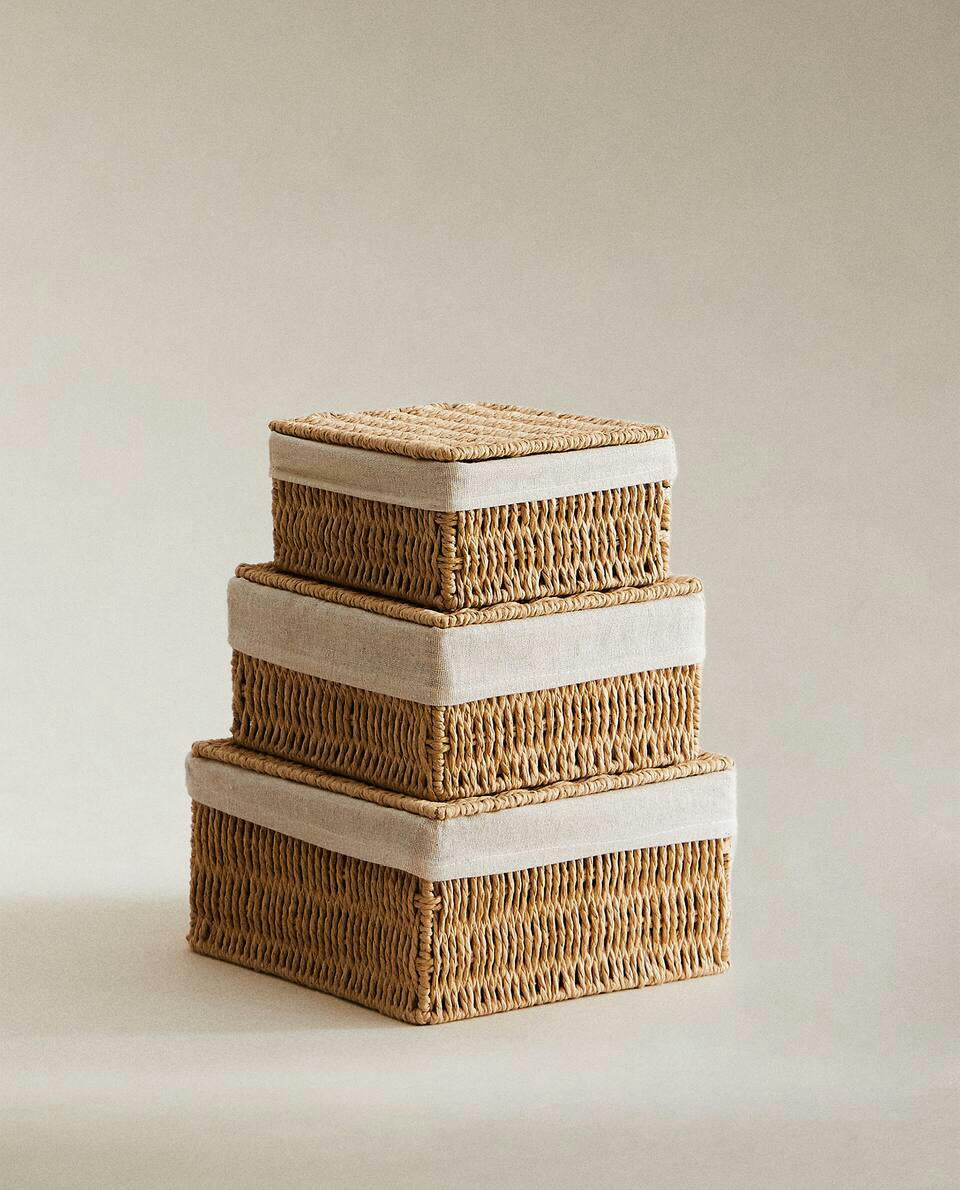 CESTINO CON FODERA IN TESSUTO