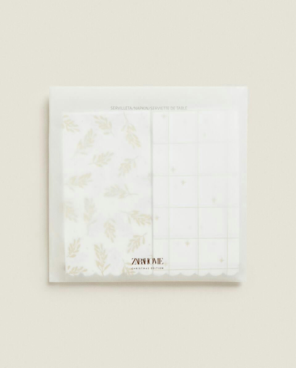 TOVAGLIOLI DI CARTA CON RAMI DI NATALE (CONFEZIONE DA 30)
