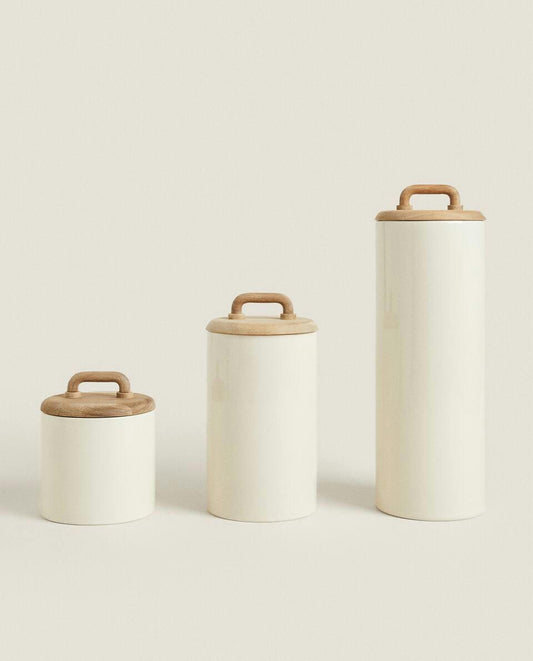 TARRO DE CERÁMICA Y MADERA