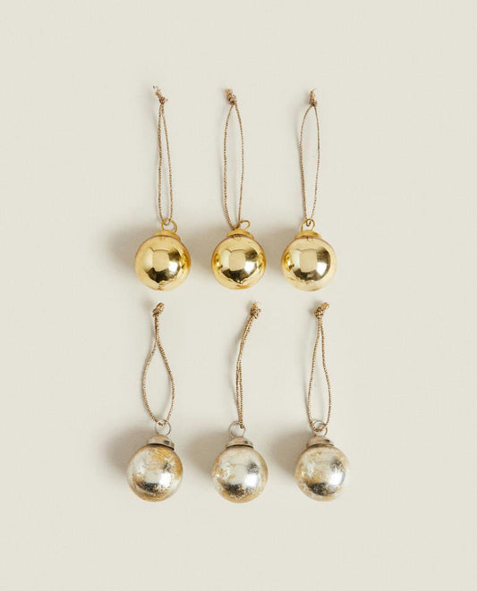 PAQUETE DE ADORNOS DE NAVIDAD (PAQUETE DE 6)