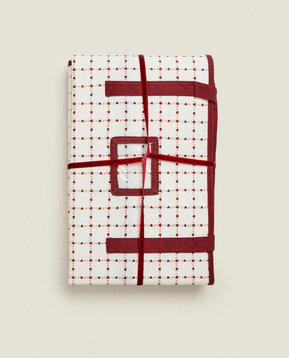 BOLSA DE ALMACENAMIENTO INFANTIL NAVIDEÑA CON CORAZONES