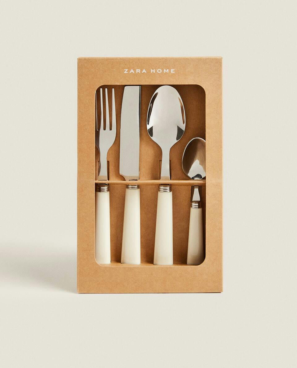 CUTLERY SET WITH HANDLE DETAIL (SET OF 4)