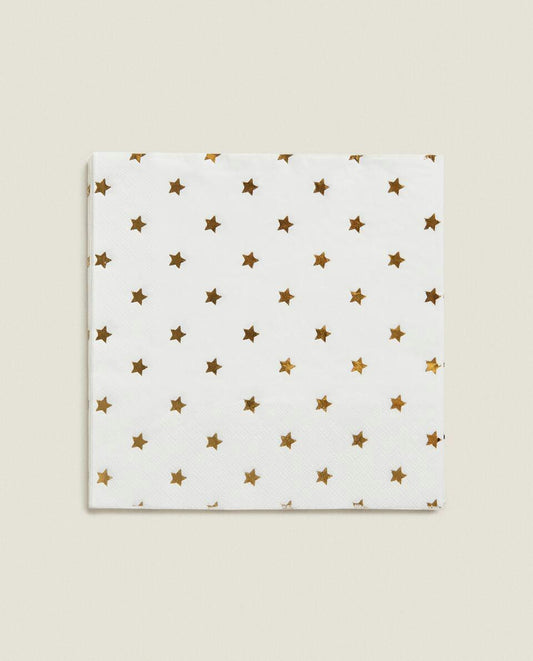 SERVILLETAS DE PAPEL CON ESTRELLAS DE NAVIDAD (PAQUETE DE 20)