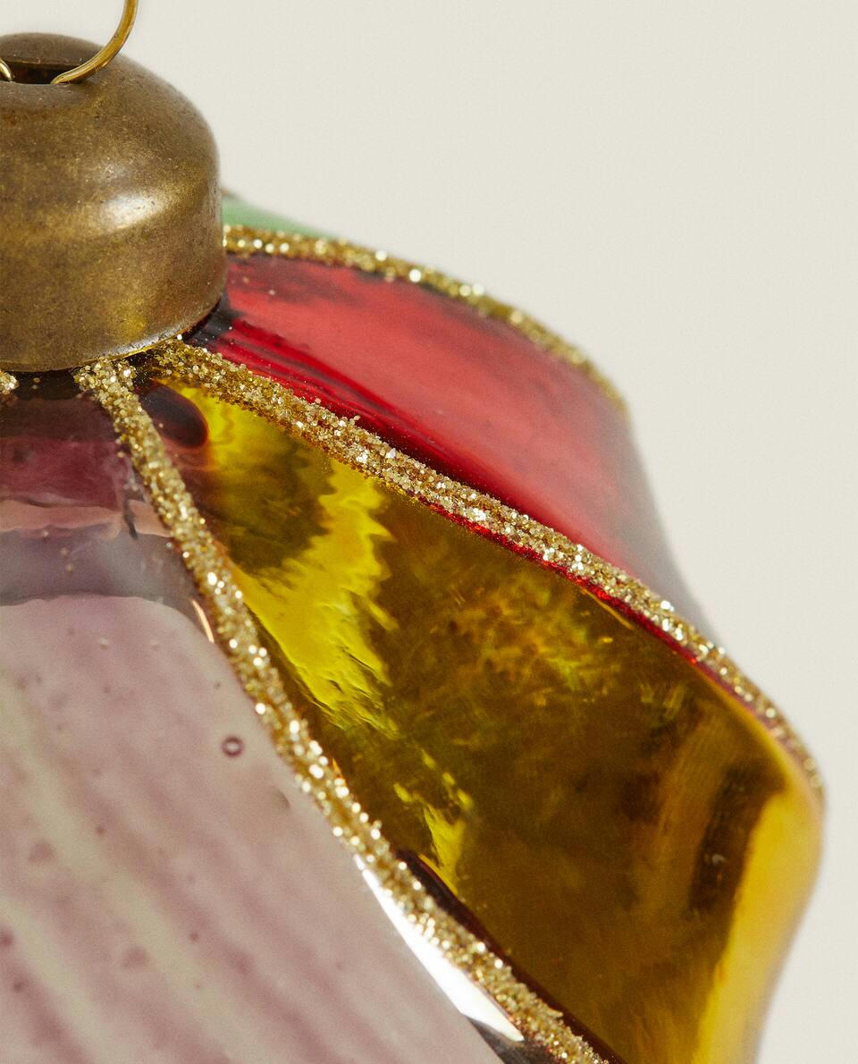 DECORACIÓN DE BOLA NAVIDEÑA MULTICOLOR EN ESPIRAL