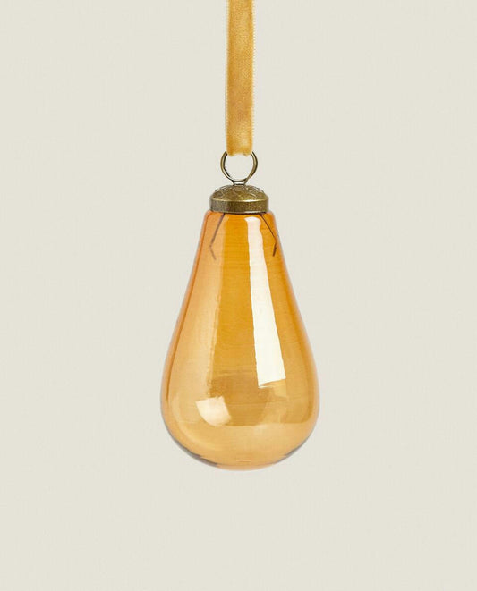 DECORACIÓN NAVIDEÑA DE PERA DE CRISTAL