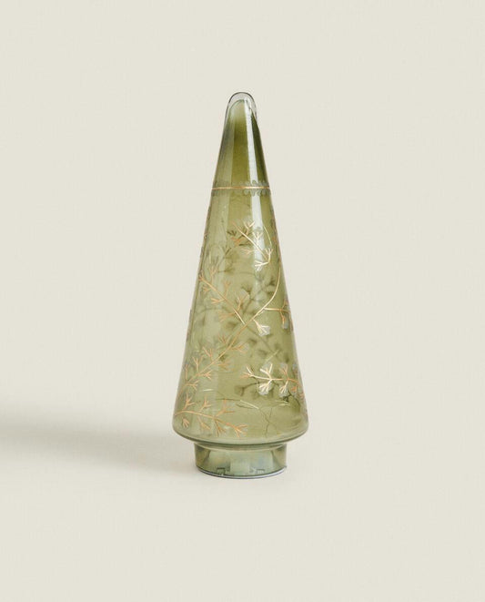 DECORACIÓN DE ÁRBOL DE NAVIDAD CON LUZ LED DE VIDRIO