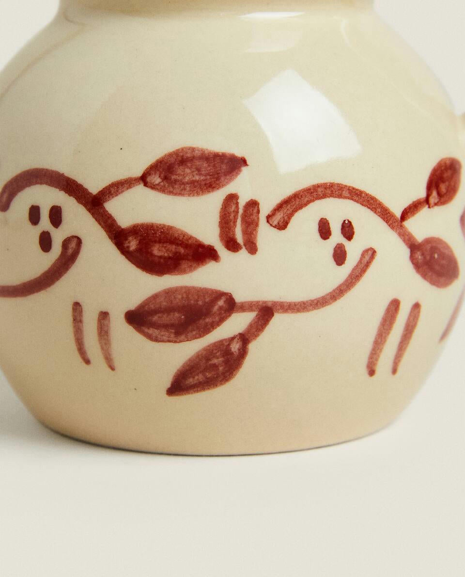 BROCCA DI NATALE IN CERAMICA DIPINTA