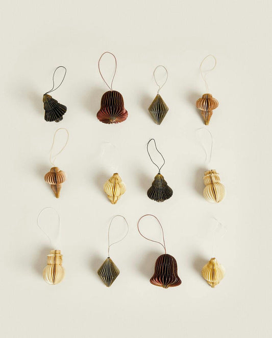 CONFEZIONE DI DECORAZIONI NATALIZIE IN CARTA (CONFEZIONE DA 12)