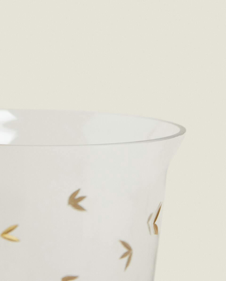 BICCHIERE ALTO CON FOGLIA DI NATALE