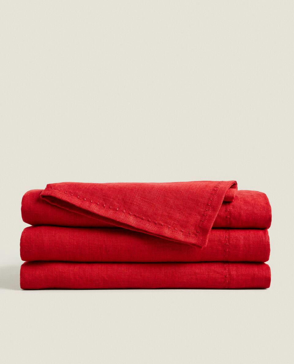 MANTEL NAVIDEÑO DE LINO BORDADO