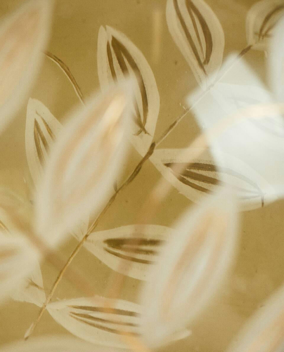 ADORNO NAVIDEÑO DE CRISTAL CON HOJAS