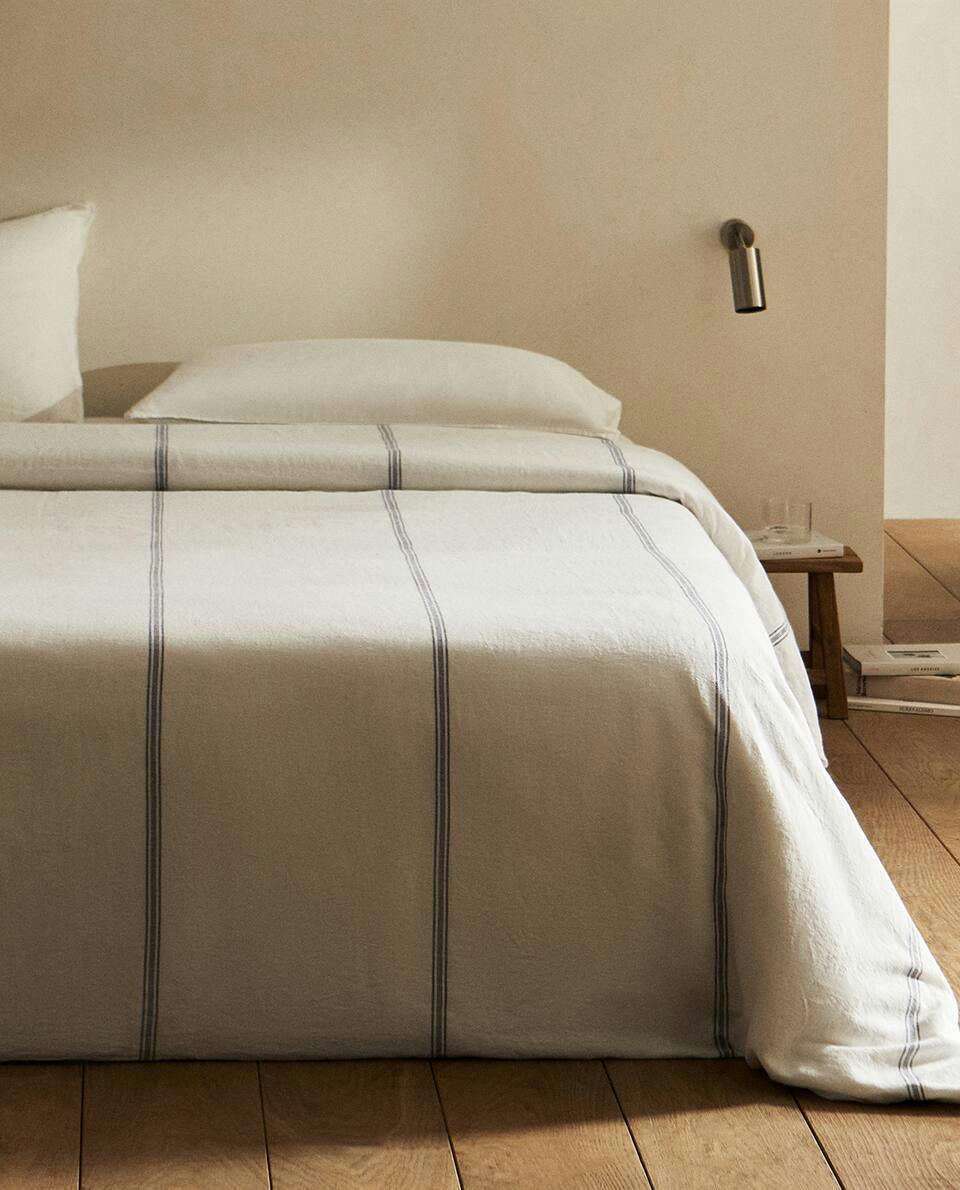 FUNDA NÓRDICA DE LINO A RAYAS