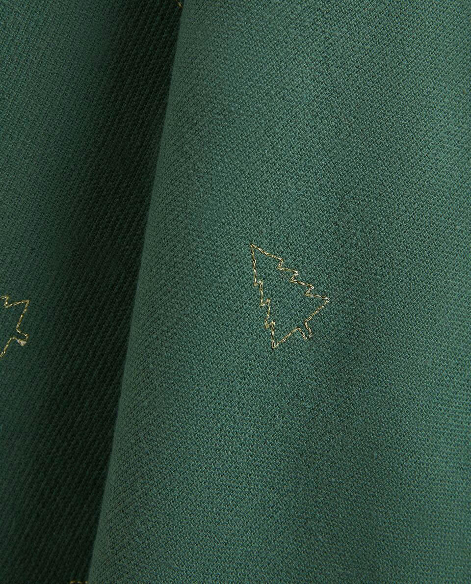 PAÑO DE COCINA DE ALGODÓN CON ÁRBOL DE NAVIDAD BORDADO 