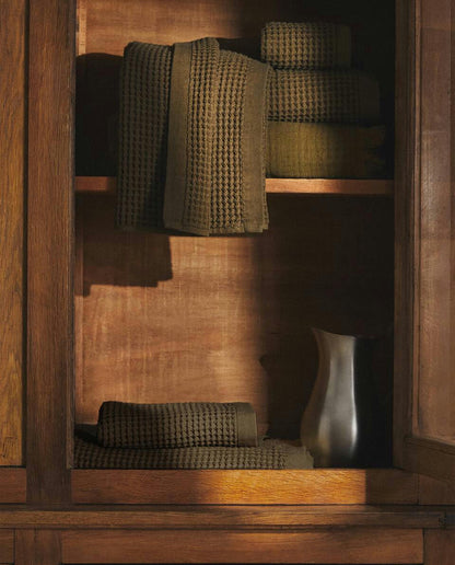 ASCIUGAMANO IN COTONE A MAGLIA A NIDO D'APE 