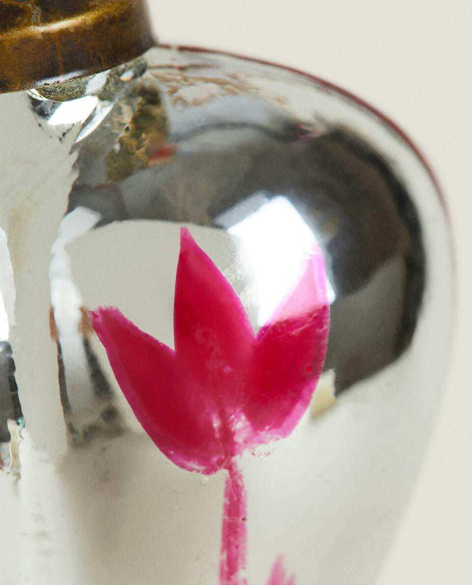 DECORAZIONE NATALIZIO A FORMA DI CUORE DI VETRO 