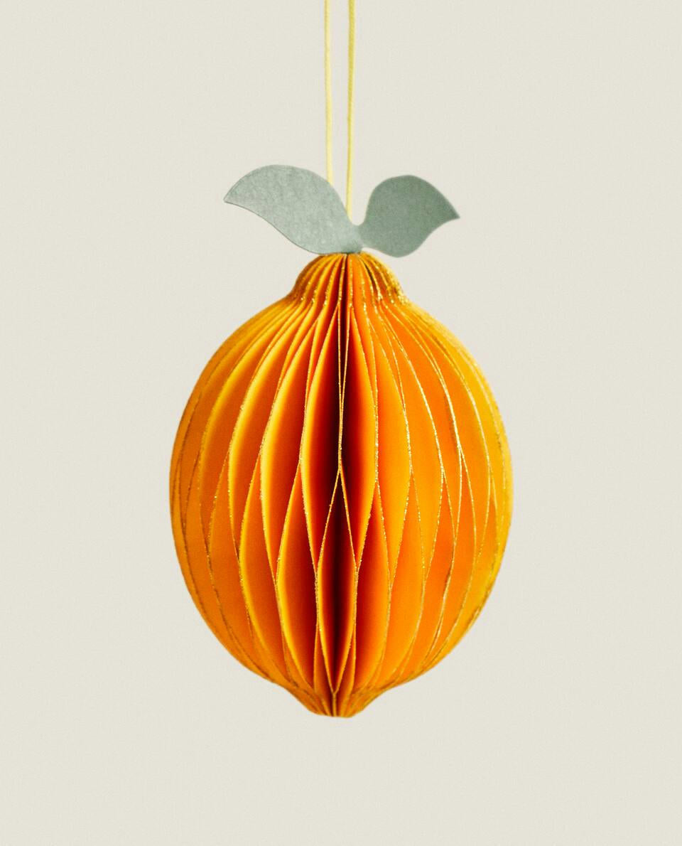 CONFEZIONE DI DECORAZIONI NATALIZIE IN CARTA A FORMA DI FRUTTA (CONFEZIONE DA 4) 