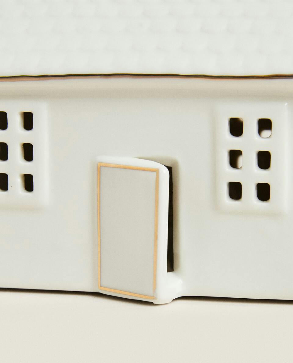 DECORACIÓN NAVIDEÑA DE CERÁMICA PARA CASA CON LUZ 