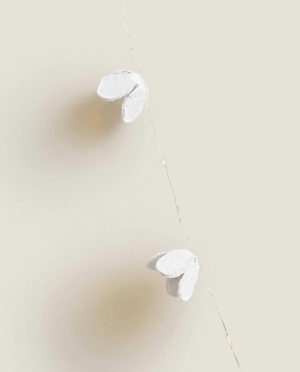 GHIRLANDA LUMINOSA NATALIZIO FLOREALE IN CARTA 