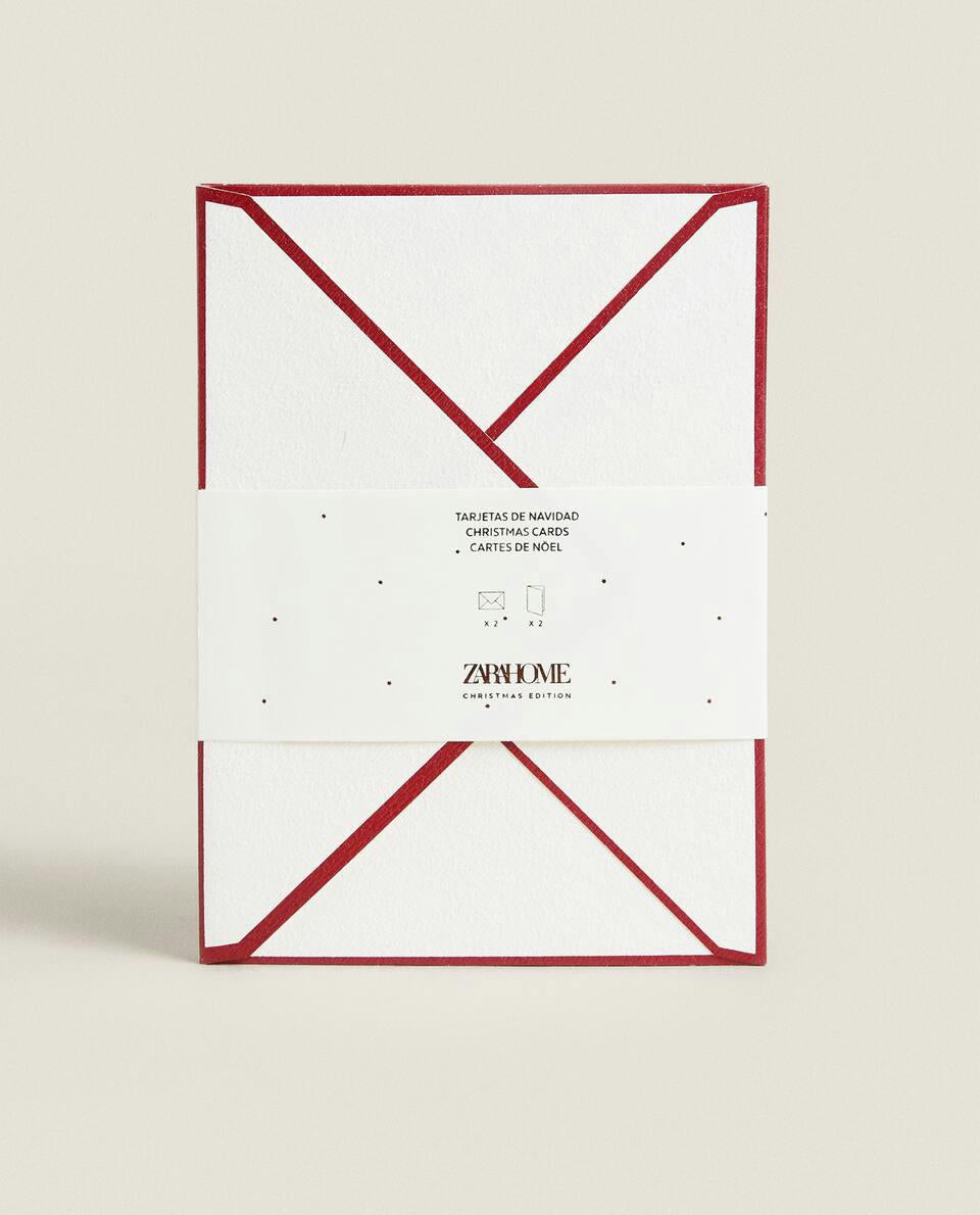 CONFEZIONE DI CARTOLINE PER BAMBINI CON CONIGLIETTO DI NATALE (CONFEZIONE DA 2) 