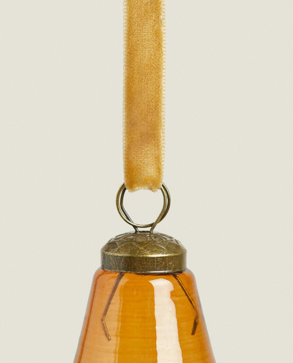 DECORACIÓN NAVIDEÑA DE PERA DE CRISTAL 