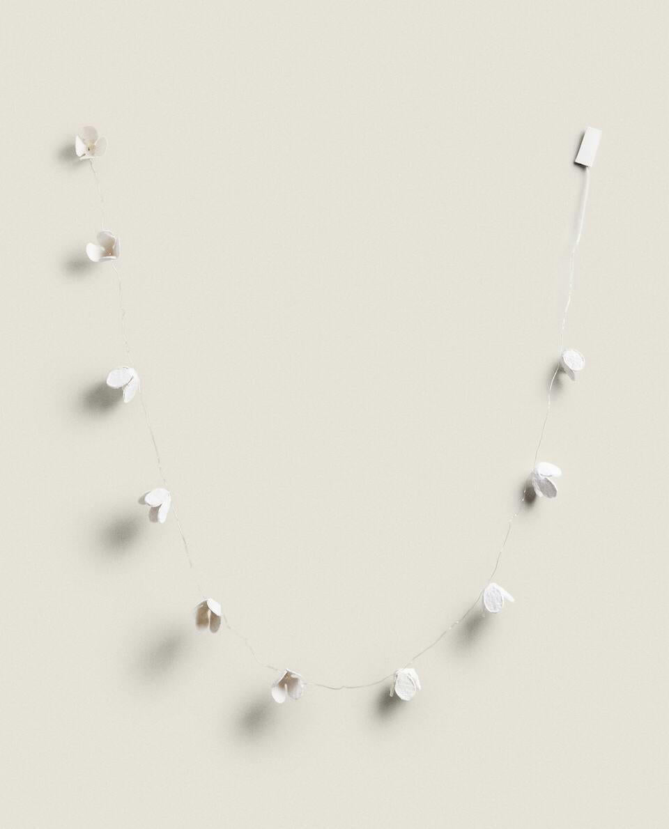 GHIRLANDA LUMINOSA NATALIZIO FLOREALE IN CARTA 