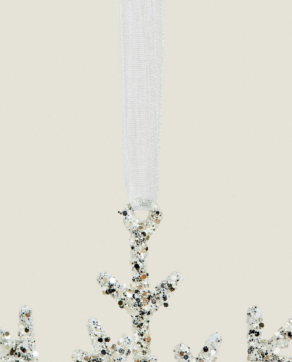 DECORACIÓN DE COPOS DE NIEVE NAVIDEÑOS BRILLANTES 