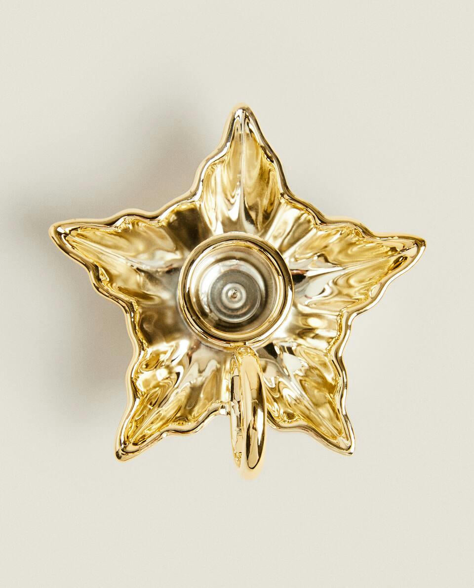 PORTACANDELE A STELLA DI NATALE CON BORDO 