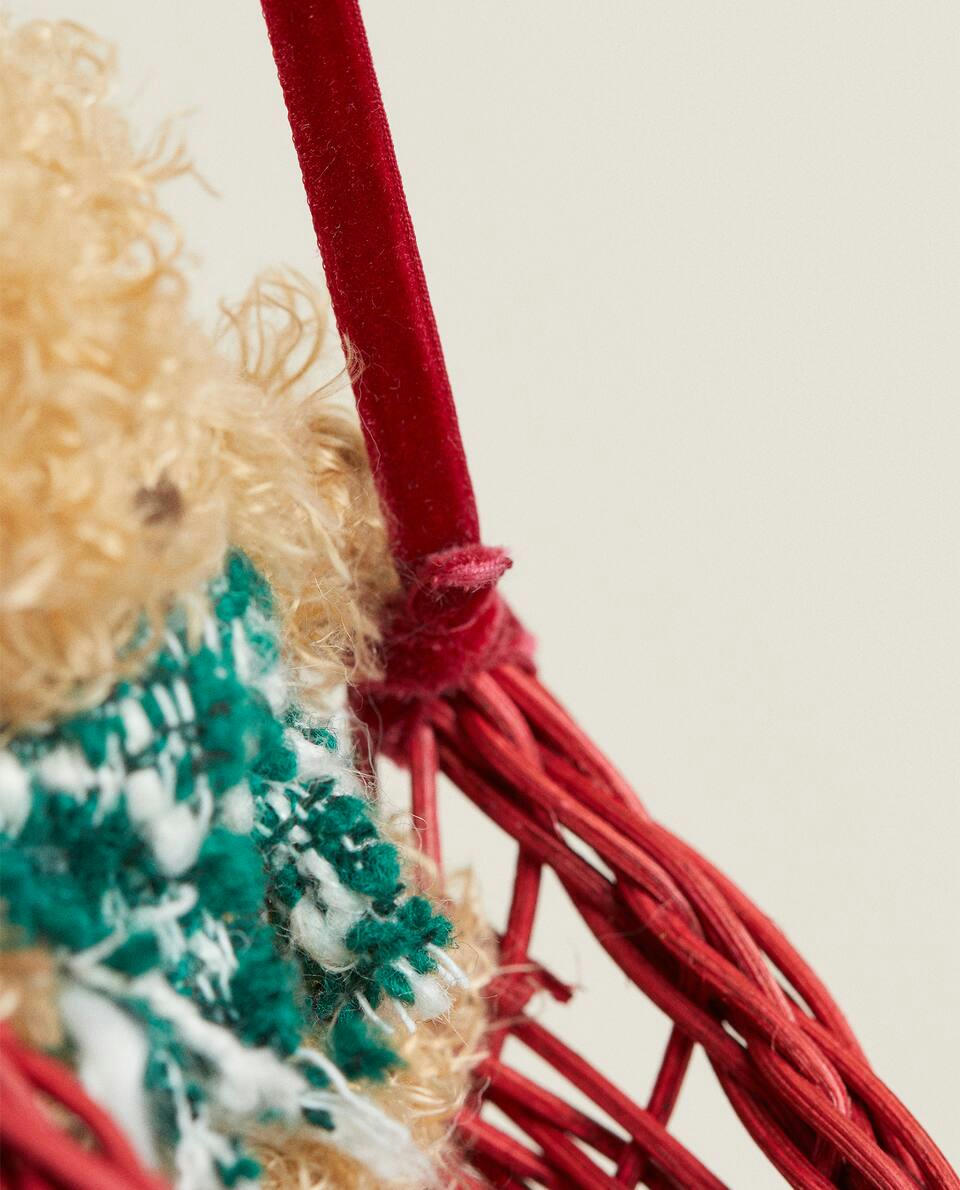 DECORACIÓN DE TRINEO NAVIDEÑO DE RATÁN 