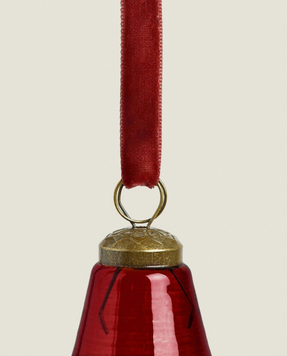 DECORACIÓN NAVIDEÑA DE PERA DE CRISTAL 