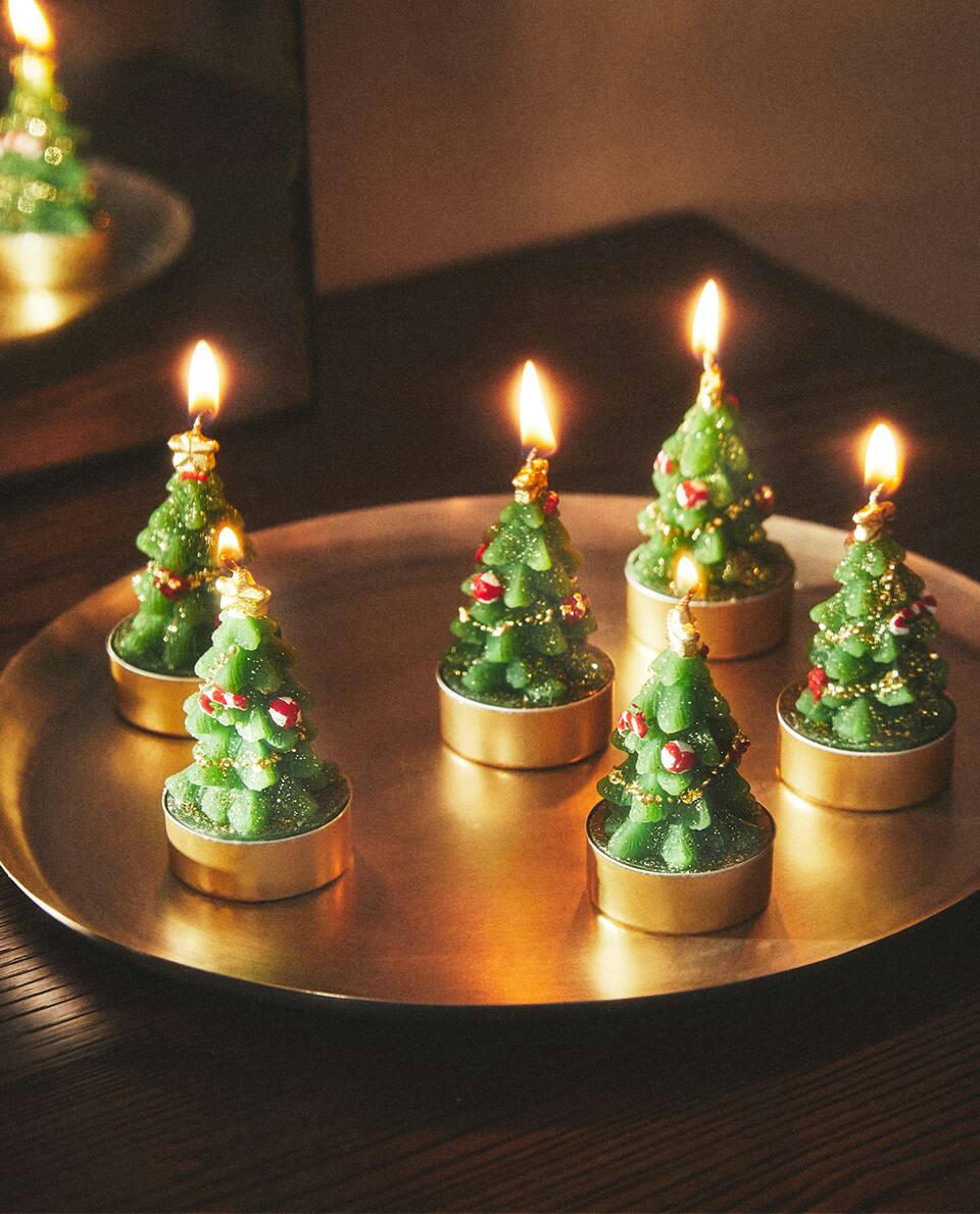 PAQUETE DE VELAS PARA ÁRBOL DE NAVIDAD (PAQUETE DE 6) 