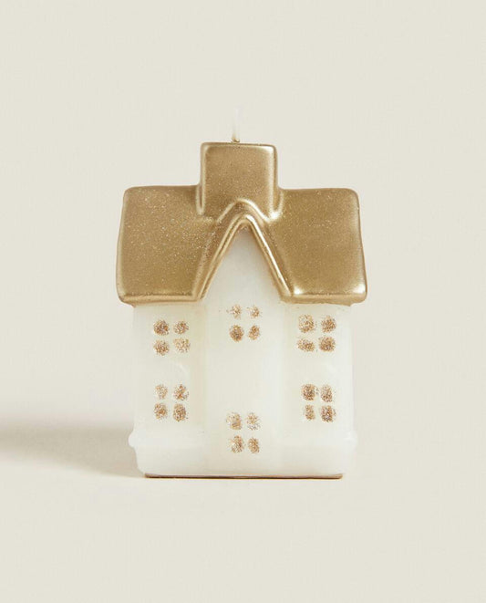 VELA DECORATIVA DE CASA DE NAVIDAD 