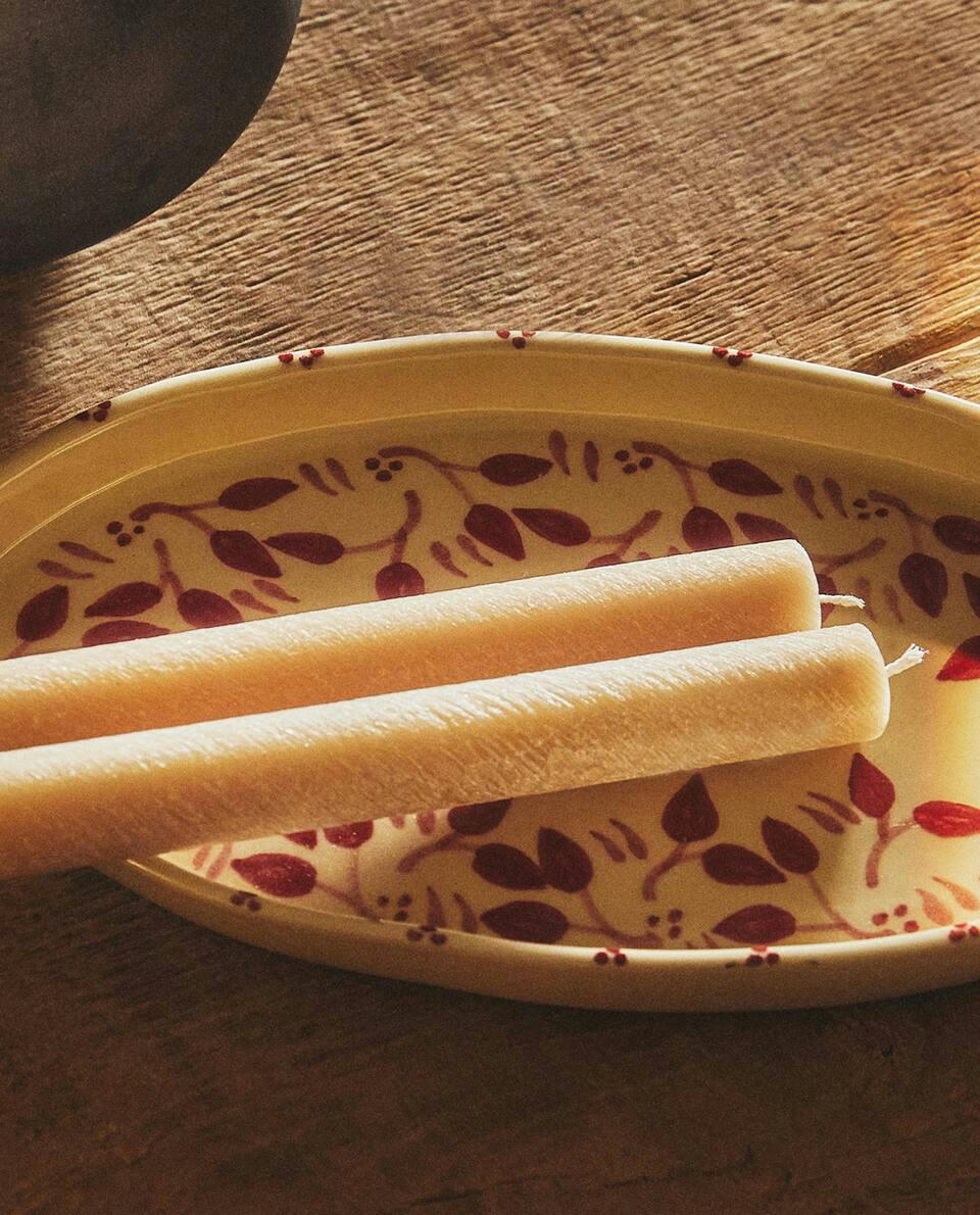 BANDEJA NAVIDEÑA DE CERÁMICA PINTADA 