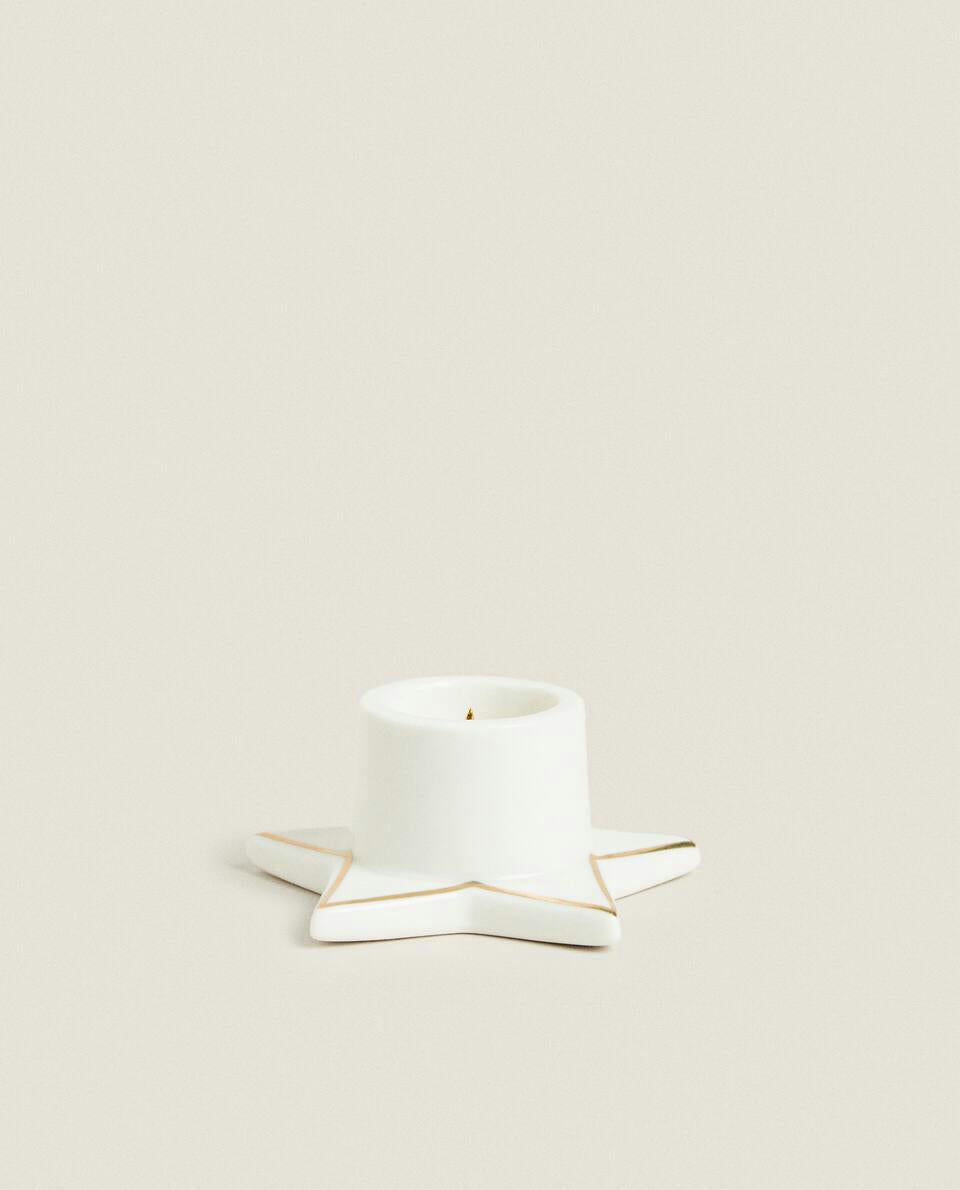 CANDELABRO PEQUEÑO DE NAVIDAD CON ESTRELLA Y BORDE
