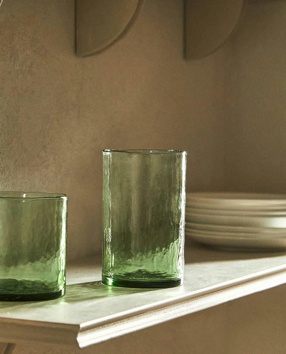 BICCHIERE IN VETRO MARTELLATO 