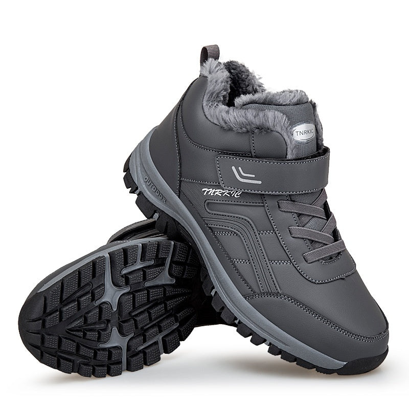 (Limited Time 49% Promotional Discount) Men's Winter Warm Orthopedic Hiking Snow Boots Waterproof Non-slip Wide Toe Arch Support Work Boots