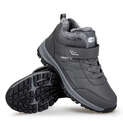 (Limited Time 49% Promotional Discount) Men's Winter Warm Orthopedic Hiking Snow Boots Waterproof Non-slip Wide Toe Arch Support Work Boots