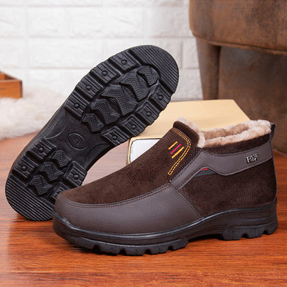 (Limited Time Discount 49% off) Men's Comfortable Lightweight Arch Support Winter Wool Shoes Waterproof Non-slip Warm Snow Shoes
