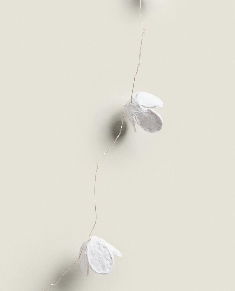 GHIRLANDA LUMINOSA NATALIZIO FLOREALE IN CARTA 