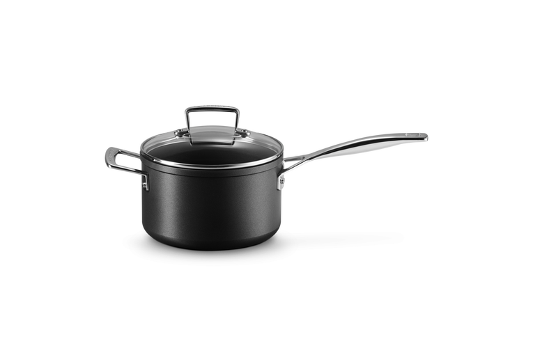 Toughened Non-Stick Saucepan with Glass Lid and Helper Handle