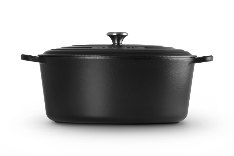 Cast Iron Oval Casserole with Black Interior