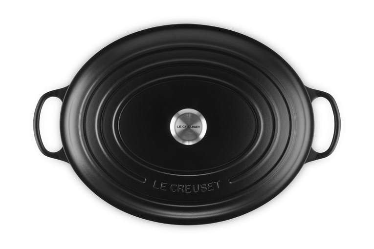 Cast Iron Oval Casserole with Black Interior
