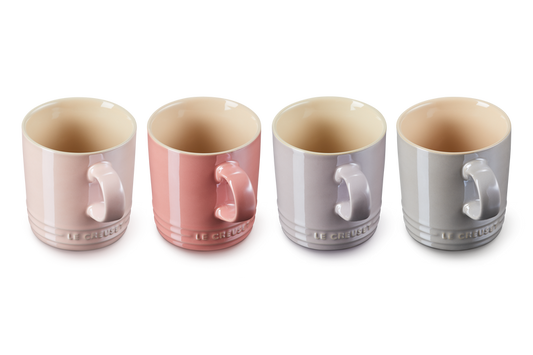 Stoneware Metallics Set of 4 Mugs Pastel
