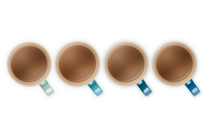 Stoneware Metallics Set of 4 Mugs Blue