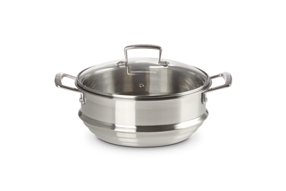 Stainless Steel Large Multi-steamer with Glass Lid