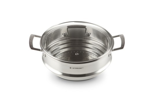 Stainless Steel Large Multi-steamer with Glass Lid