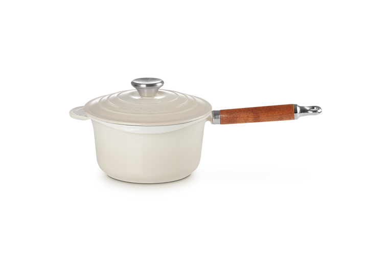 Cast Iron Saucepan with Wooden Handle